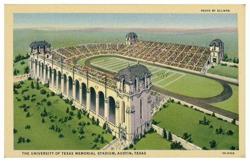University of Texas at Austin. Stadium (Austin, Tex.): aerial view from the southwest
