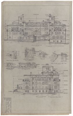 University of Texas at Austin. Mary E. Gearing Hall (Austin, Tex.): elevations and details