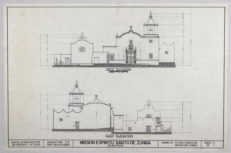 Mission Espíritu Santo de Zuñiga: elevations