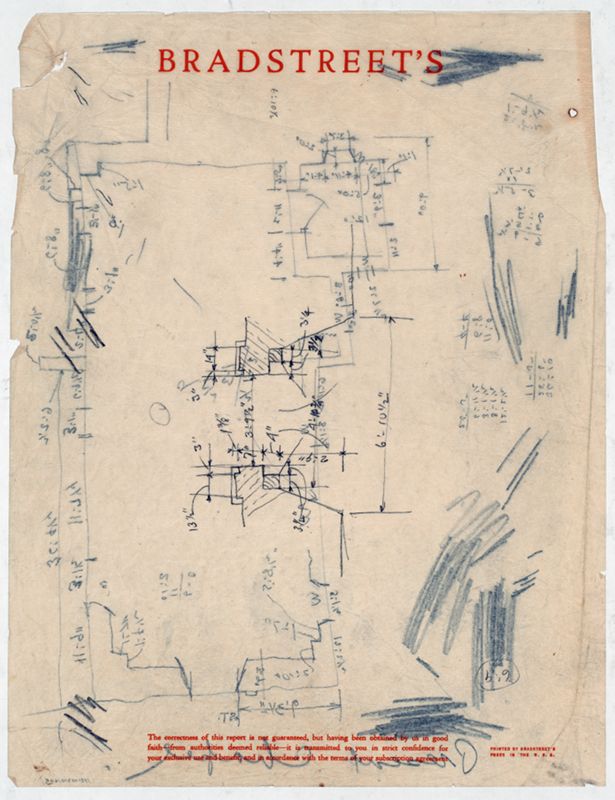 Mission San Francisco de la Espada, field notes, chapel and cemetery wall, preliminary measured sketch