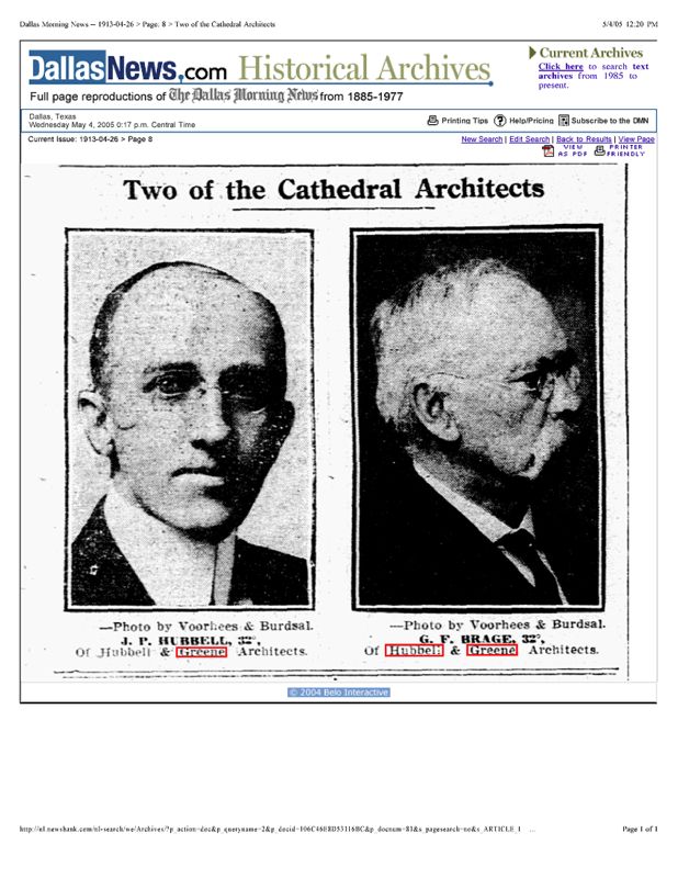 Two of the Cathedral architects