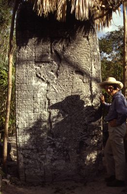 Coba, Gerrie with stela