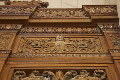 Detail of wooden grill in Reading Room
