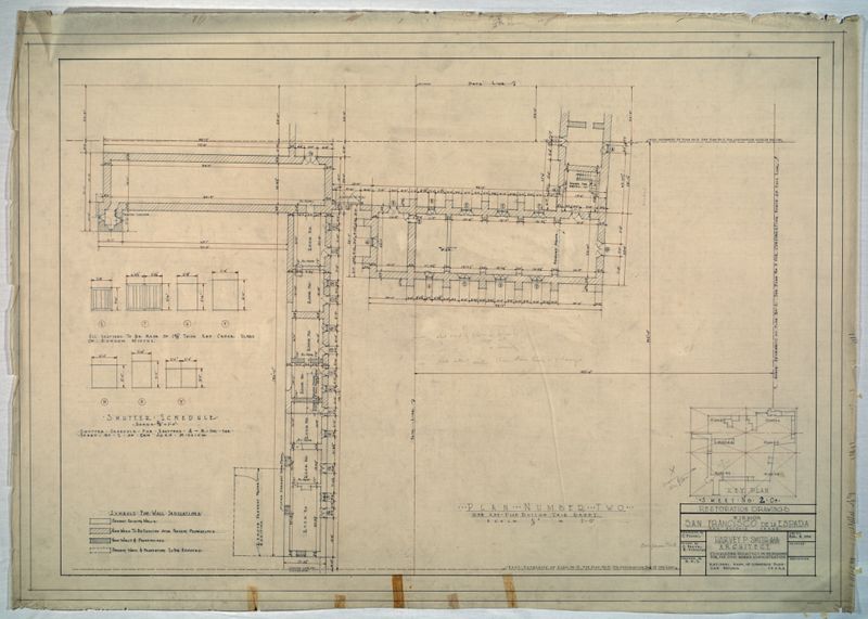 Mission San Francisco de la Espada: restoration drawings, plan number two
