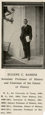 Eugene Barker in front of Library