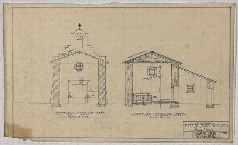 Mission Espíritu Santo de Zuñiga: restoration, section