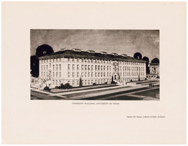 University of Texas at Austin. Welch Hall (Austin, Tex.): exterior view, corner perspective
