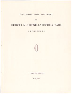Selections from the work of Herbert M. Greene, La Roche and Dahl, Architects, page 1