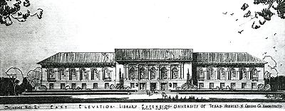 University of Texas Library extension: scheme no. 2, east elevation