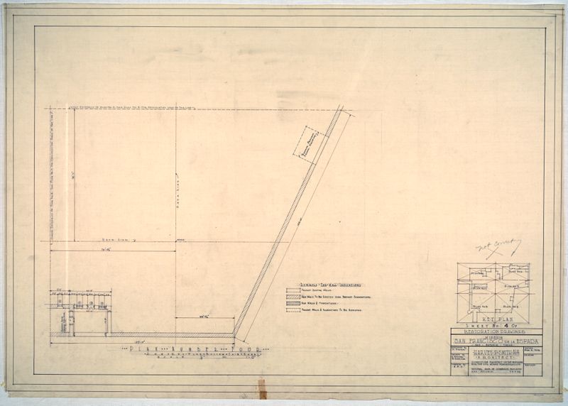 Mission San Francisco de la Espada: restoration drawings, plan number four