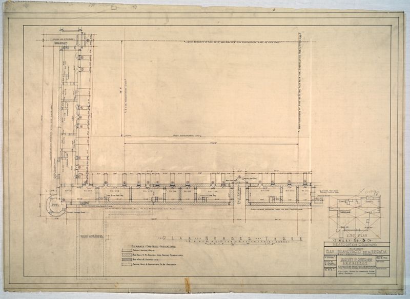 Mission San Francisco de la Espada: restoration drawings, plan number three