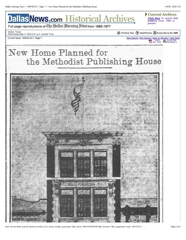 New Home Planned for the Methodist Publishing House