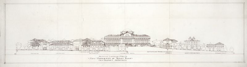 New University of Texas plan, Section looking north