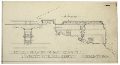 Library building, revised drawing of main cornice