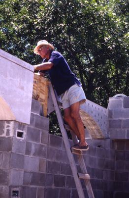 Eugene George working on construction at Naranjal