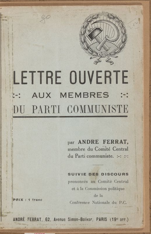 Lettre ouverte aux membres du Parti Communiste
