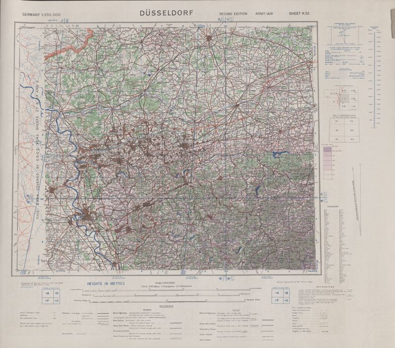 Germany 1:250,000. Sheet K 52, Düsseldorf   Geographical Section, General Staff, No. 4346