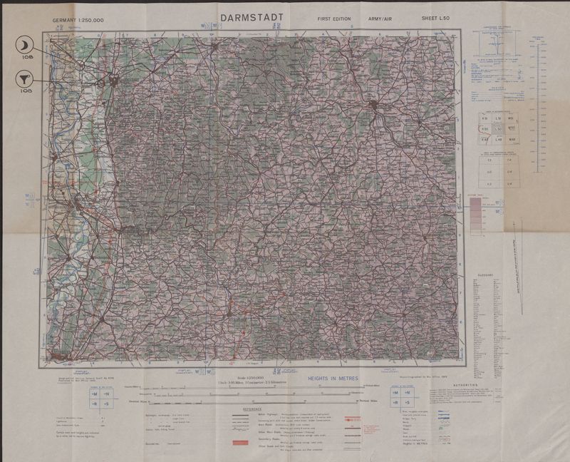 Germany 1:250,000. Sheet L.50, Darmstadt   Geographical Section, General Staff, No. 4346
