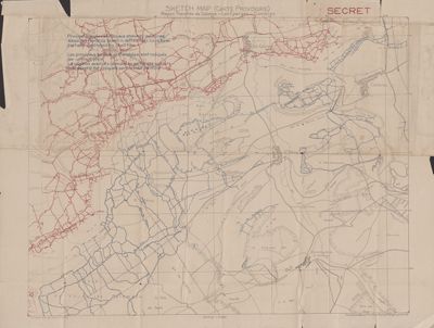 Sketch map (carte provisoire) : région tranchée de Calonne-Les Eparges-Combres